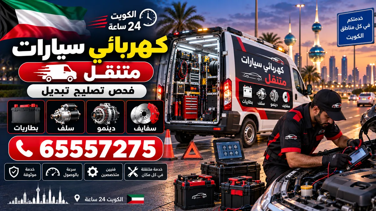 كهربائي سيارات متنقل — بطاريات وسلف ودينمو — سيارات متنقل الاحمدي